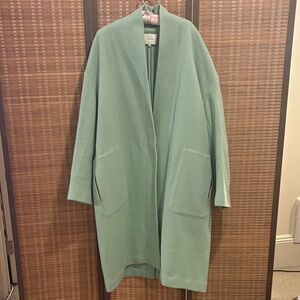 Vince Mint Green Collarless Coat